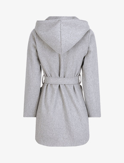 Manteau mi-long à capuche - Gris clair - 2