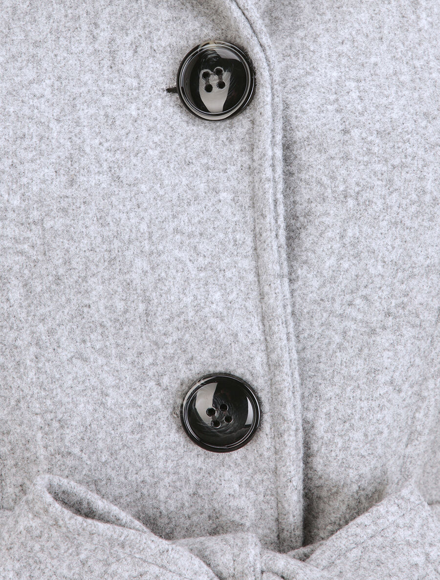 Manteau mi-long à capuche - Gris clair - 3