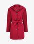 Manteau mi-long à capuche - Bordeaux - 4