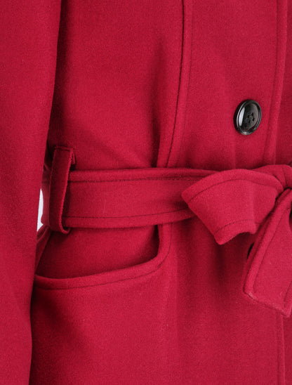 Manteau mi-long à capuche - Bordeaux - 3