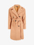 Manteau long en maille bouclette - Camel - 1