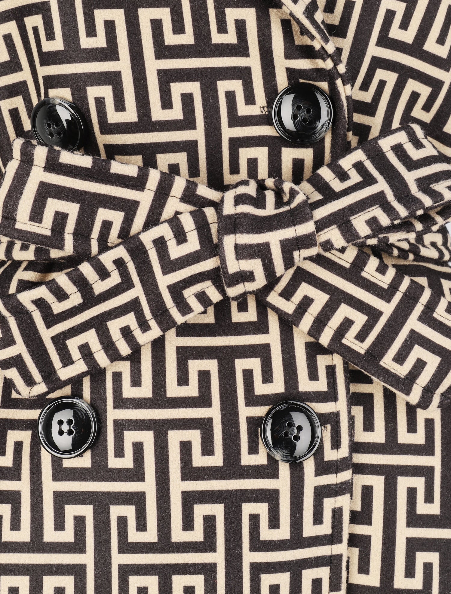 Manteau à motif grec - Noir - 3