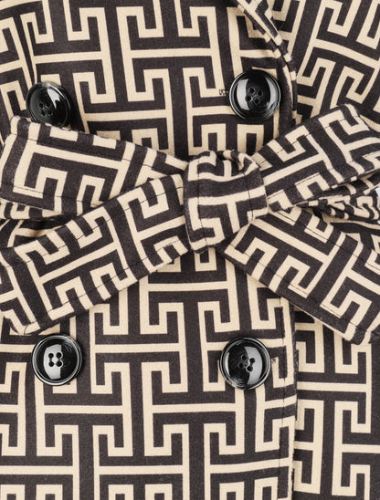 Manteau à motif grec - Noir - 3