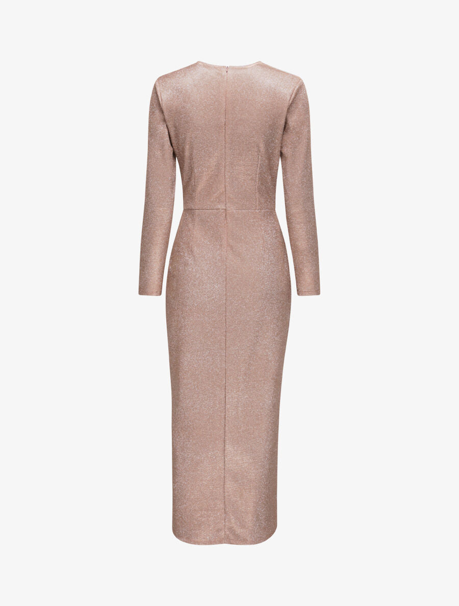 Robe longue empire à paillettes - Rose poudré - 2