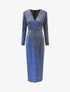 Robe longue empire à paillettes - Bleu - 1