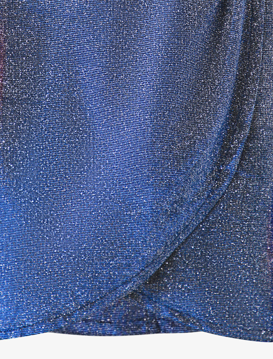 Robe portefeuille à paillettes - Bleu - 3