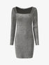 Robe irisée à col carré - Argent - 1