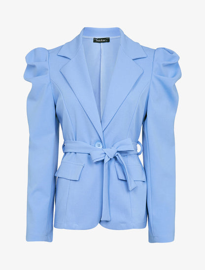 Veste cintrée à manches gigot - Bleu ciel - 1