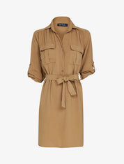 Robe ample style chemise - Camel - 1