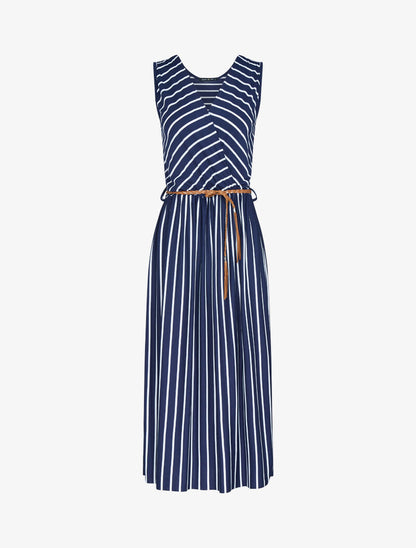 Robe longue à imprimé style marinière - Marine - 1