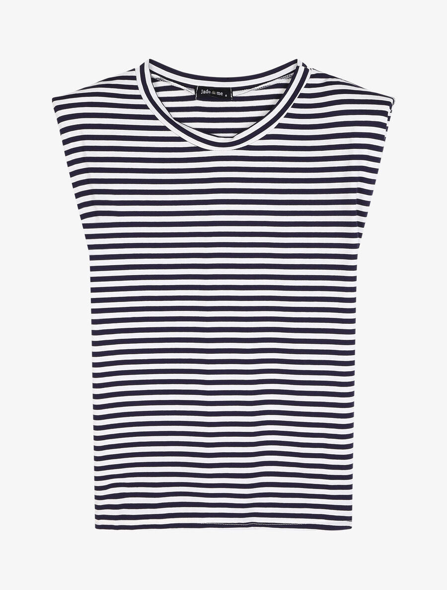 Top marinière à épaulettes - Marine - 1