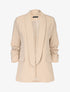 Blazer ouvert à manches plissées - Beige - 3