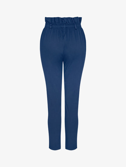 Pantalon uni coupe carotte - Marine - 2