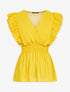 Top transparent à bandes gaufrées - Jaune - 3