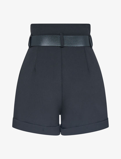 Short taille haute ceinturé - Noir - 2