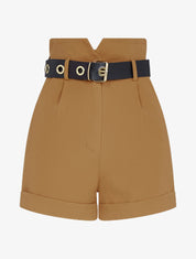 Short taille haute ceinturé - camel - 3