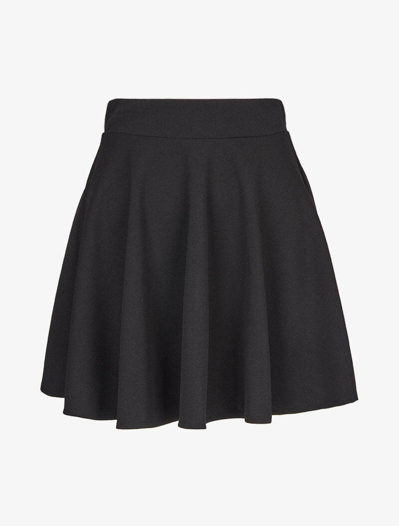Jupe unie coupe patineuse - Noir - 1