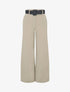 Pantalon flare ceinturé - Beige - 1
