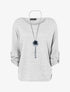 Pull chauve souris avec sautoir - Gris clair - 3