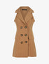 Veste croisée sans manches - Camel - 1