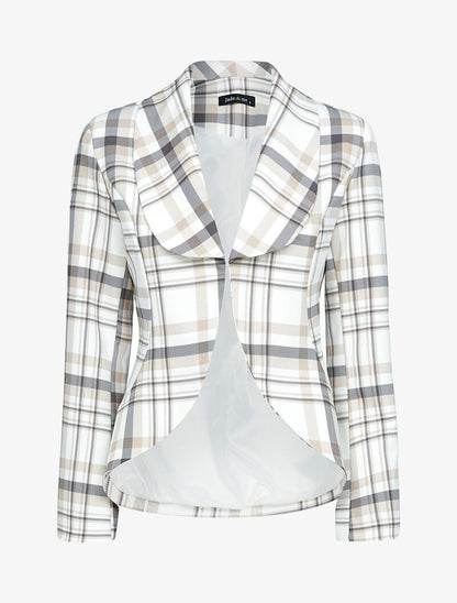 Blazer ouvert à pans asymétriques - Beige - 3