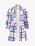 Blazer à carreaux multicolores - Bleu - 1