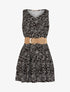 Robe fleurie à volants - Noir - 3