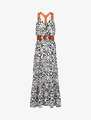 Robe à bretelles style sangles en simili - Noir - 1