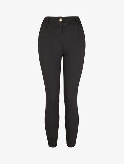 Pantalon style cargo basique - Noir - 1