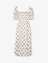 Robe imprimée à buste élastiqué - Ecru - 1