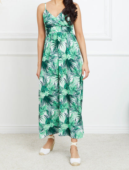 Robe longue imprimé fougères tropicales - Blanc - 3