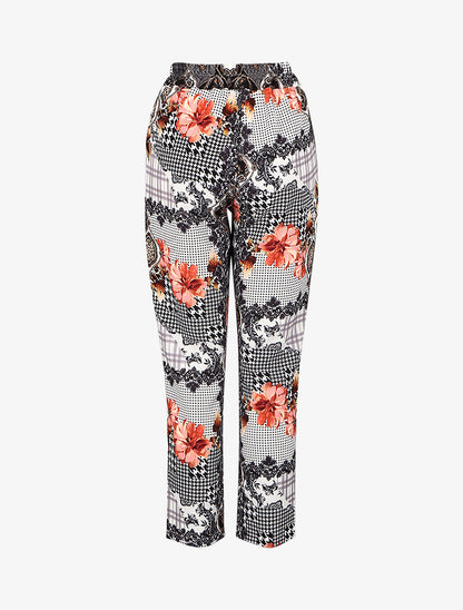 Pantalon carotte à imprimés - Noir - 2