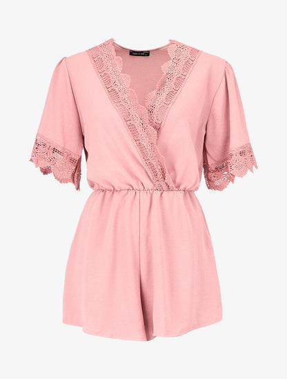 Combishort à bords crochet - Rose - 1