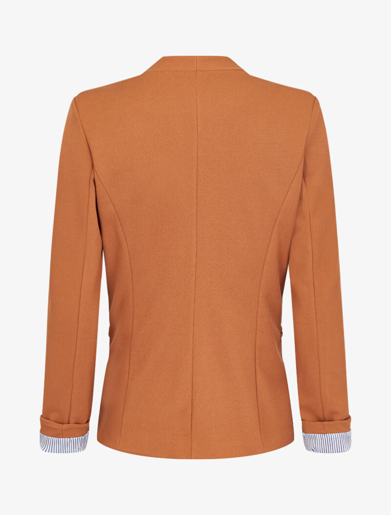 Blazer à revers imprimé rayé - Camel - 2