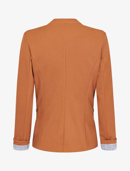 Blazer à revers imprimé rayé - Camel - 2