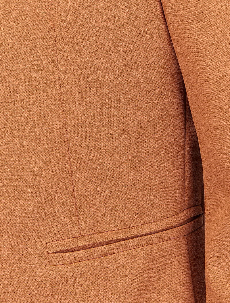Blazer à revers imprimé rayé - Camel - 3