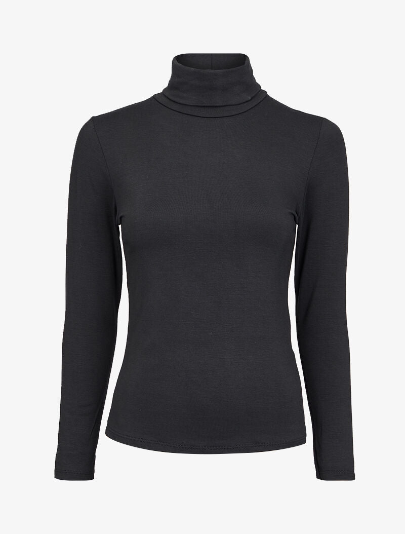 Top basique à col roulé stretch - Noir - 4