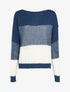 Pull en grosse maille contrastée - Bleu - 1