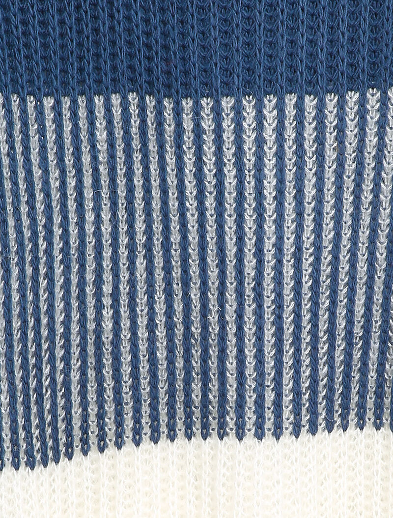 Pull en grosse maille contrastée - Bleu - 3