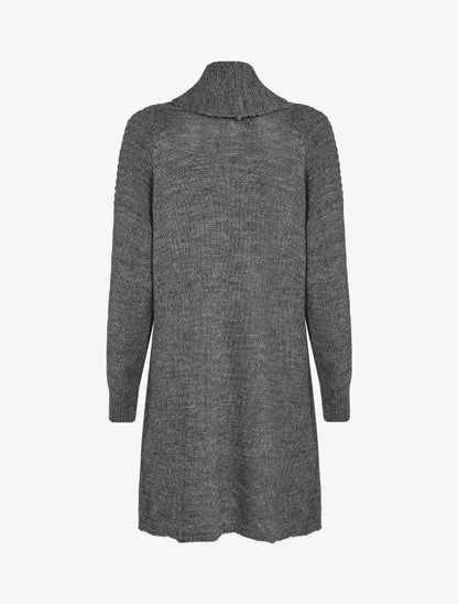 Gilet mi-long à col châle - Gris foncé - 2