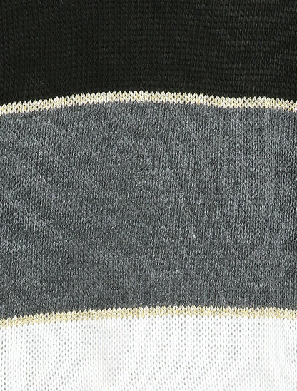 Pull loose à rayures et détails irisés - Bleu canard - 3