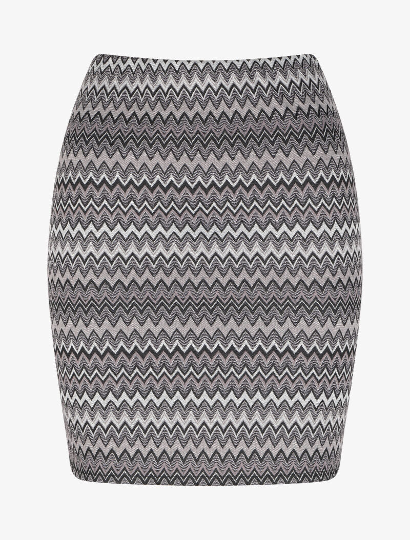 Jupe crayon irisée à imprimé graphique - Gris foncé - 1