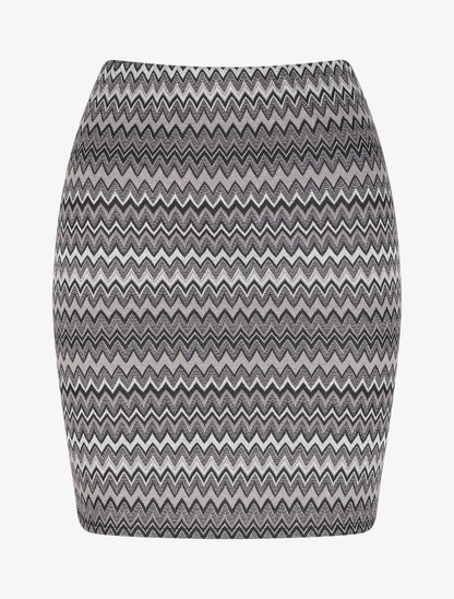 Jupe crayon irisée à imprimé graphique - Gris foncé - 1