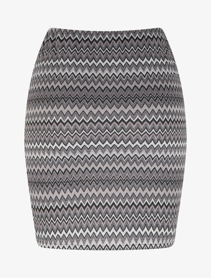 Jupe crayon irisée à imprimé graphique - Gris foncé - 2