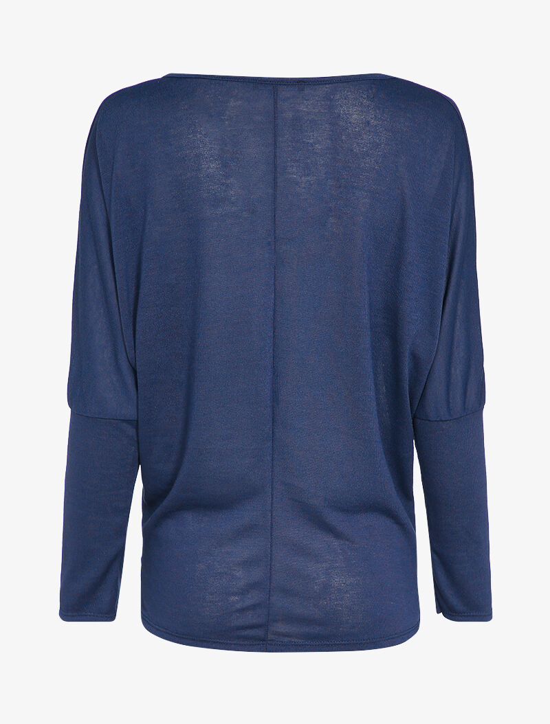Top manches dolman à motifs plumes - Marine - 3