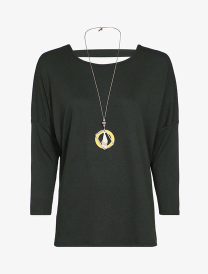 Pull chauve-souris à dos ouvert - Noir - 1
