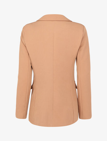 Blazer oversize croisé style officier - Camel - 2