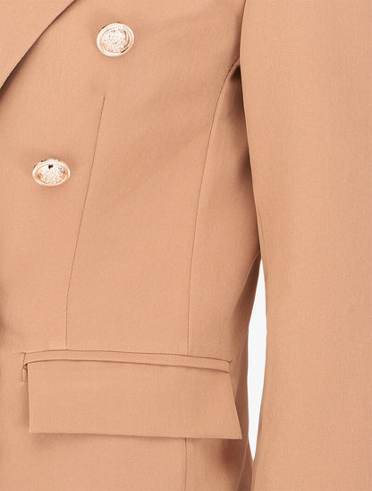 Blazer oversize croisé style officier - Camel - 3