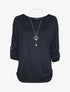 Pull chauve souris avec sautoir - Noir - 3