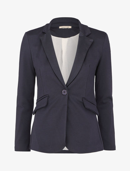 Blazer ajusté à un bouton - Marine - 1